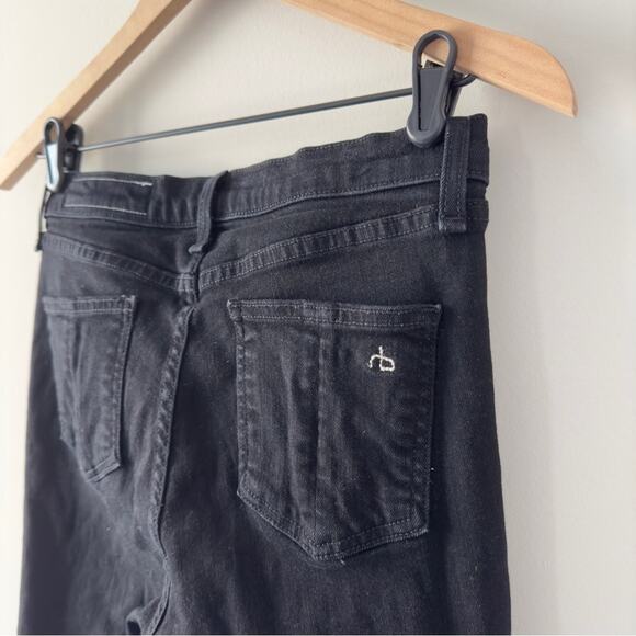 Rag & Bone Lace Up Skinny Jeans Black Coal cotton blend casual pockets high rise - Picture 5 of 13